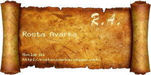 Rosta Avarka névjegykártya